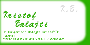 kristof balajti business card